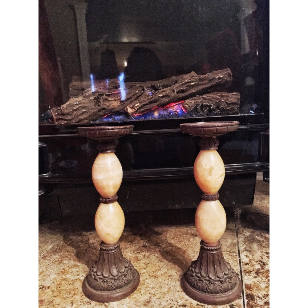 Marble Pillar Candle Set ✨